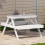 Berkfield Picnic Table White 105x134x75 cm Solid Wood Pine 1