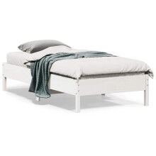 Berkfield Bed Frame without Mattress White 75x190 cm Small Single Solid Wood Pine