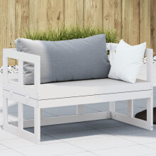 Berkfield Garden Sofa Bench Extendable White Solid Wood Pine