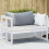 Berkfield Garden Sofa Bench Extendable White Solid Wood Pine 1
