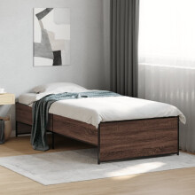 Berkfield Bed Frame without Mattress Brown Oak 75x190 cm Small Single