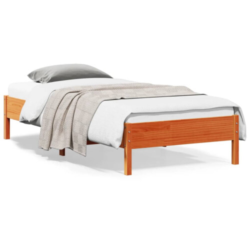Berkfield Bed Frame without Mattress Wax Brown 100x200 cm Solid Wood Pine