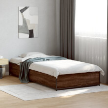 Berkfield Bed Frame without Mattress Brown Oak 90x190 cm Single