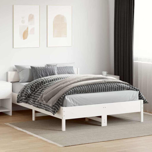 Berkfield Bed Frame without Mattress White 120x200 cm Solid Wood Pine
