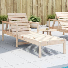 Berkfield Sun Lounger 199.5x62x55 cm Solid Wood Pine