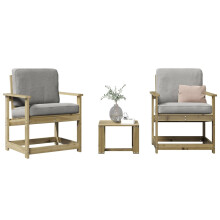 Berkfield 3 Piece Garden Lounge Set Impregnated Wood Pine