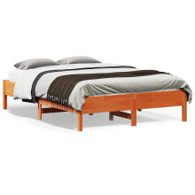 Berkfield Bed Frame without Mattress Wax Brown 120x190 cm Small Double Solid Wood Pine