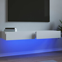 Berkfield TV Cabinets with LED Lights 2 pcs White 60x35x15.5 cm