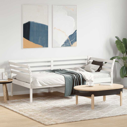 Berkfield Day Bed without Mattress White 90x190 cm Single Solid Wood Pine