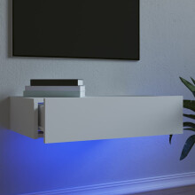 Berkfield TV Cabinet with LED Lights White 60x35x15.5 cm