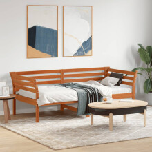 Berkfield Day Bed without Mattress Wax Brown 90x190 cm Single Solid Wood Pine