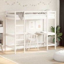 Berkfield Loft Bed without Mattress White 90x190 cm Single Solid Wood Pine