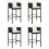 Berkfield Bar Stools 4 pcs with Cushions Black Poly Rattan 2