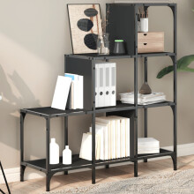 Berkfield Bookcase Black 92x30x102 cm Engineered Wood and Metal