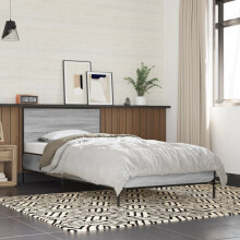 Berkfield Bed Frame without Mattress Grey Sonoma 75x190 cm Small Single