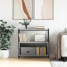 Berkfield Bookshelf Grey Sonoma 80x30x78.5 cm Engineered Wood and Iron