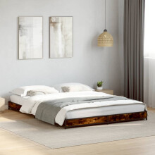 Berkfield Bed Frame without Mattress Smoked Oak 120x200 cm