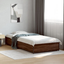 Berkfield Bed Frame without Mattress Brown Oak 75x190 cm Small Single