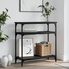 Berkfield Console Table Black 75x29x75 cm Engineered Wood