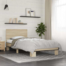 Berkfield Bed Frame without Mattress Sonoma Oak 75x190 cm Small Single