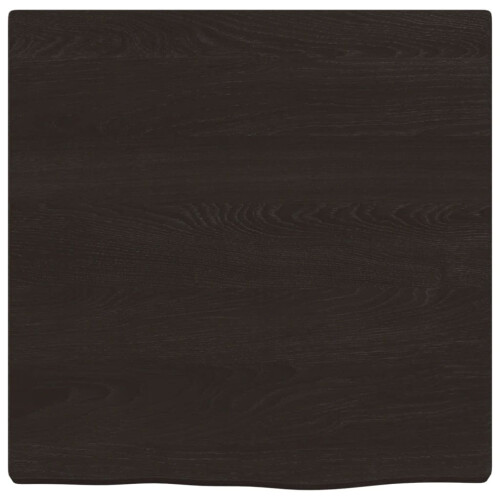 Berkfield Bathroom Countertop Dark Brown 40x40x2 cm Treated Solid Wood 2
