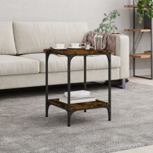 Berkfield Coffee Table Smoked Oak 40x40x55 cm Engineered Wood