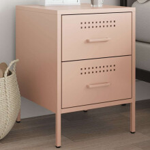 Berkfield Bedside Cabinet Pink 36x39x50.5 cm Steel