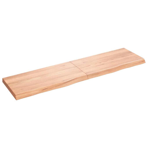 Berkfield Bathroom Countertop Light Brown 120x30x(2-4)cm Treated Solid Wood 1
