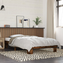 Berkfield Bed Frame without Mattress Smoked Oak 100x200 cm
