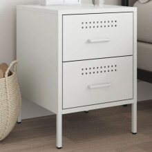 Berkfield Bedside Cabinet White 36x39x50.5 cm Steel