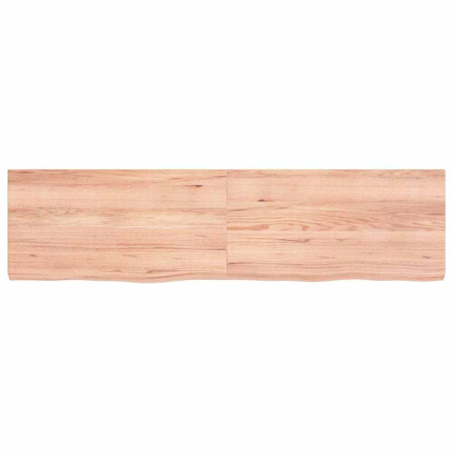 Berkfield Bathroom Countertop Light Brown 120x30x(2-4)cm Treated Solid Wood 2