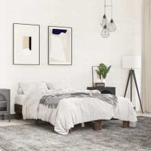 Berkfield Bed Frame without Mattress Brown Oak 135x190 cm Double
