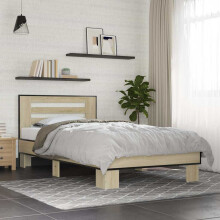 Berkfield Bed Frame without Mattress Sonoma Oak 75x190 cm Small Single