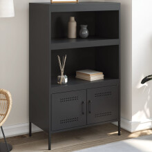 Berkfield Highboard Black 68x39x113 cm Steel