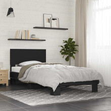 Berkfield Bed Frame without Mattress Black 75x190 cm Small Single