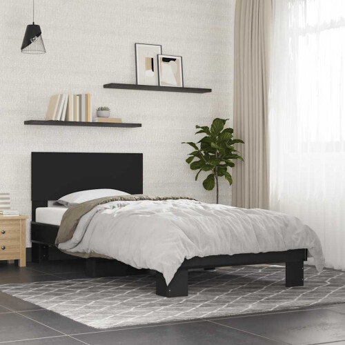 Berkfield Bed Frame without Mattress Black 75x190 cm Small Single