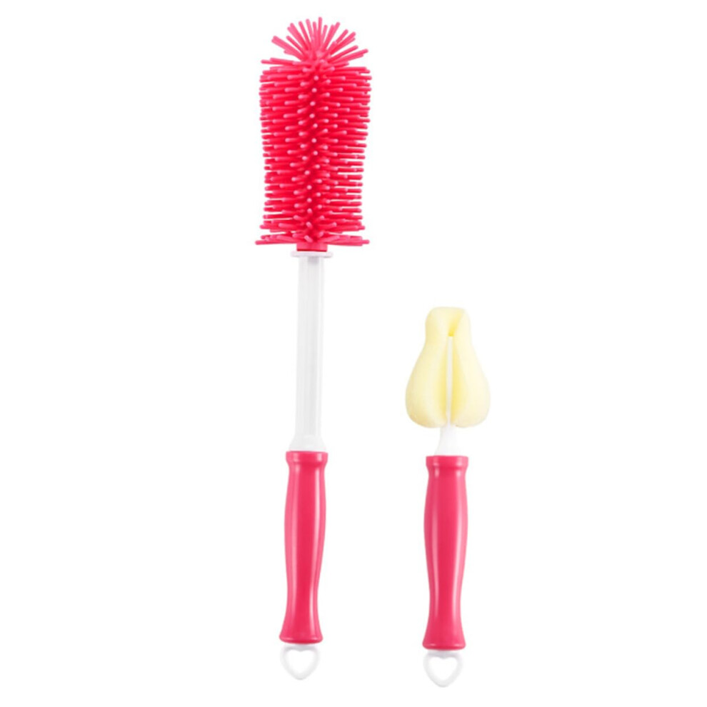 Baby Bottle Brush Set with 360 Rotatable Cleaner and Soft Pacifier Sponge, 2 in 1 Home Cleaning Tools