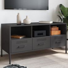 Berkfield TV Cabinet Black 100.5x39x50.5 cm Steel