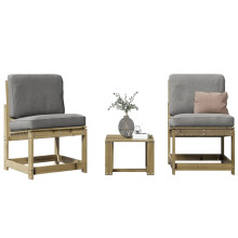 Berkfield 3 Piece Garden Lounge Set Impregnated Wood Pine