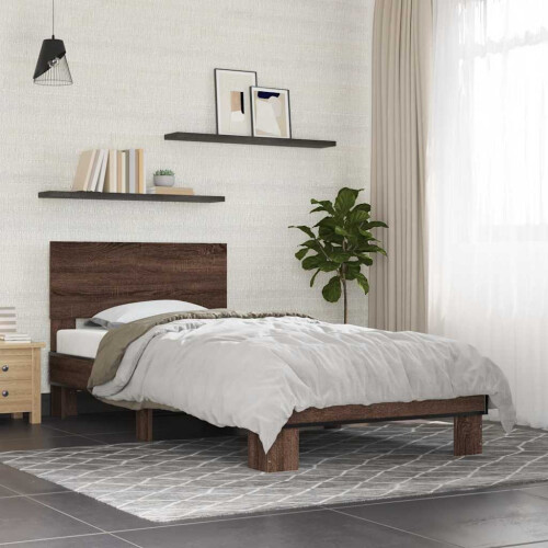 Berkfield Bed Frame without Mattress Brown Oak 90x190 cm Single
