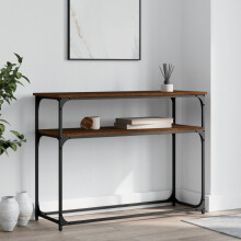 Berkfield Console Table Brown Oak 100x35.5x75 cm Engineered Wood