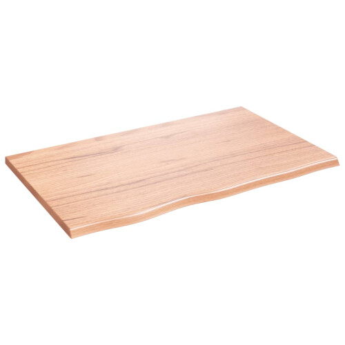Berkfield Bathroom Countertop Light Brown 80x50x2 cm Treated Solid Wood 1