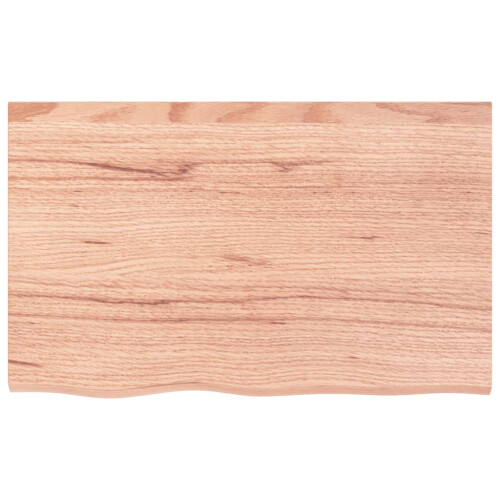 Berkfield Bathroom Countertop Light Brown 80x50x2 cm Treated Solid Wood 2