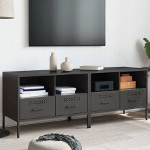 Berkfield TV Cabinets 2 pcs Black 68x39x50.5 cm Steel
