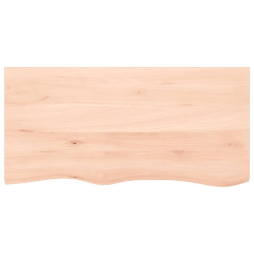 Berkfield Bathroom Countertop 100x50x2 cm Untreated Solid Wood 2