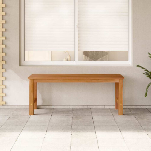 Berkfield Garden Bench 114 cm Solid Teak Wood 2