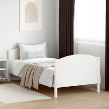 Berkfield Bed Frame without Mattress White 90x200 cm Solid Wood Pine