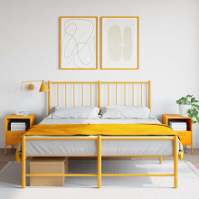 Berkfield Bedside Cabinets 2 pcs Mustard Yellow 36x39x50.5 cm Steel