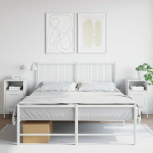 Berkfield Bedside Cabinets 2 pcs White 36x39x68 cm Steel