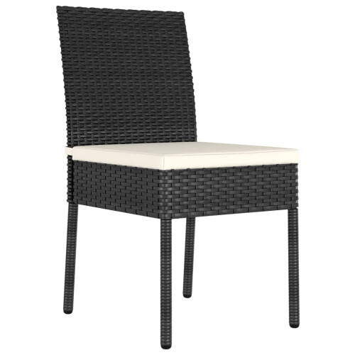 Berkfield Garden Dining Chairs 4 pcs Poly Rattan Black 1